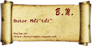 Butor Máté névjegykártya